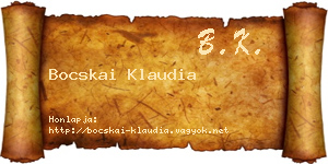Bocskai Klaudia névjegykártya